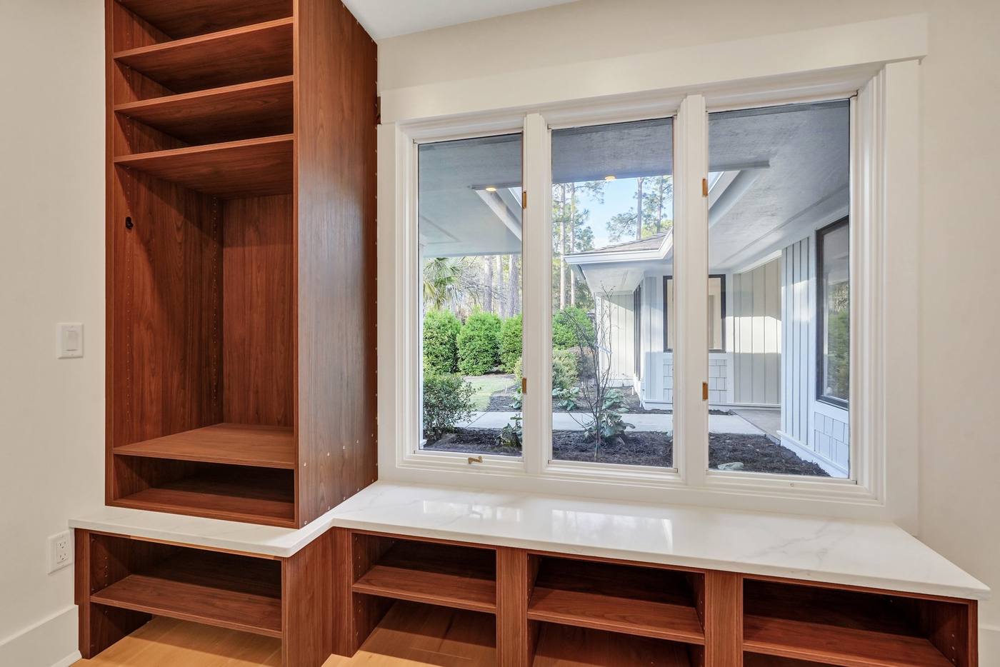 Walnut window seat