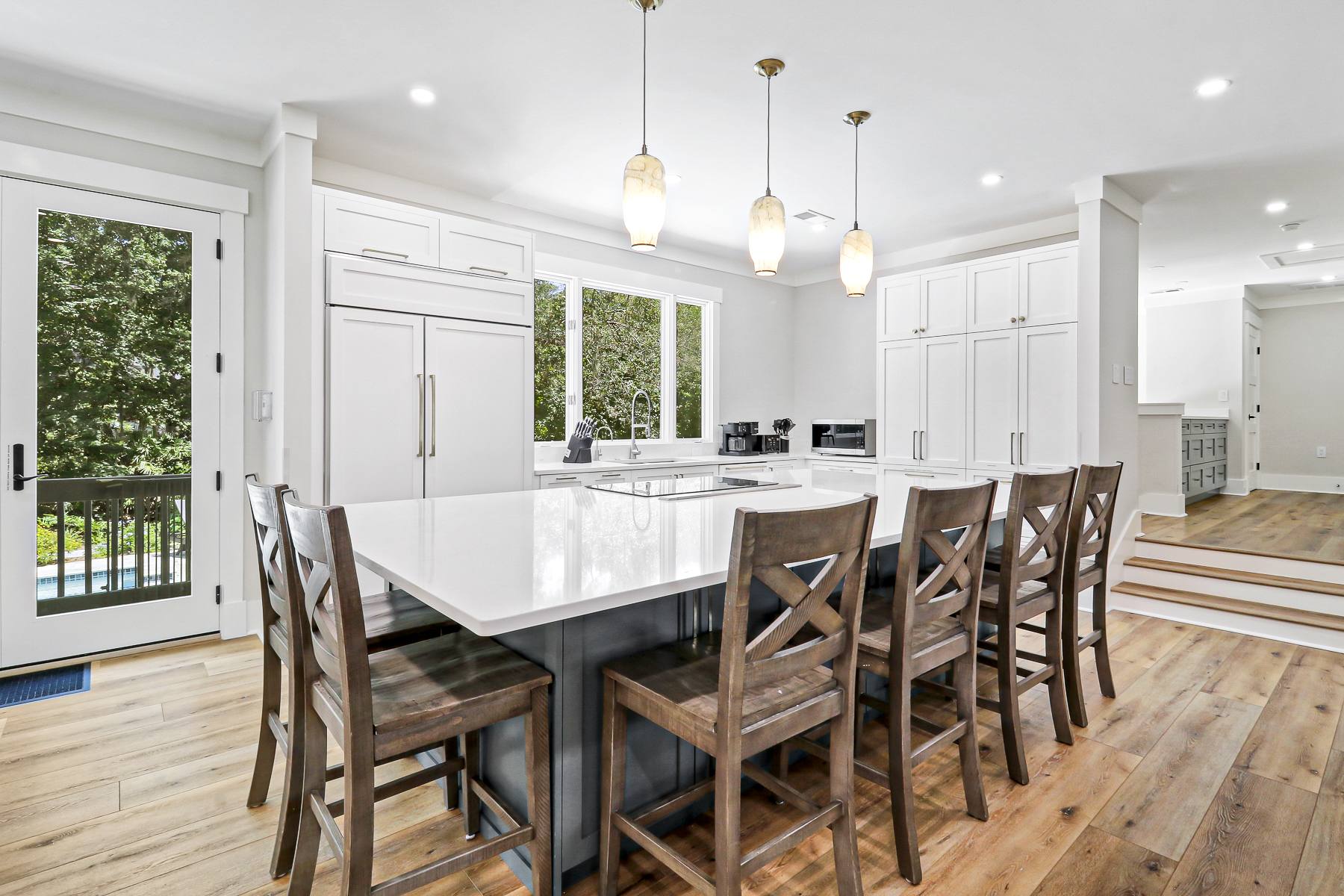 Kitchen with large island and pendant lights, Sea Pines