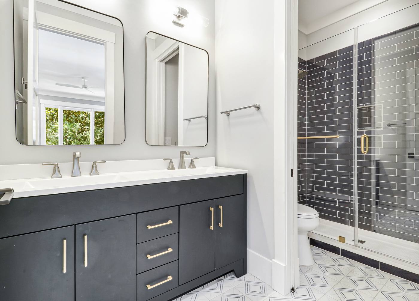 Charcoal double vanity